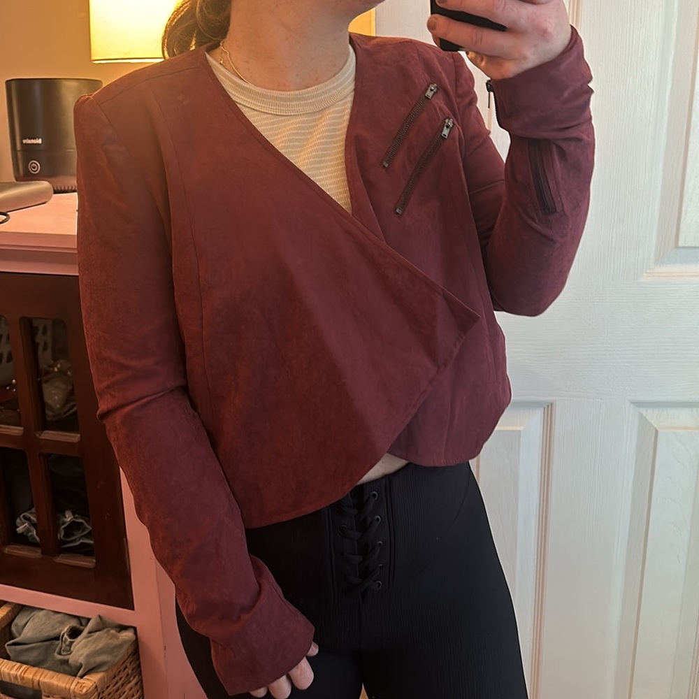 Double Zero Maroon Suede Sipper Jacket - image 4